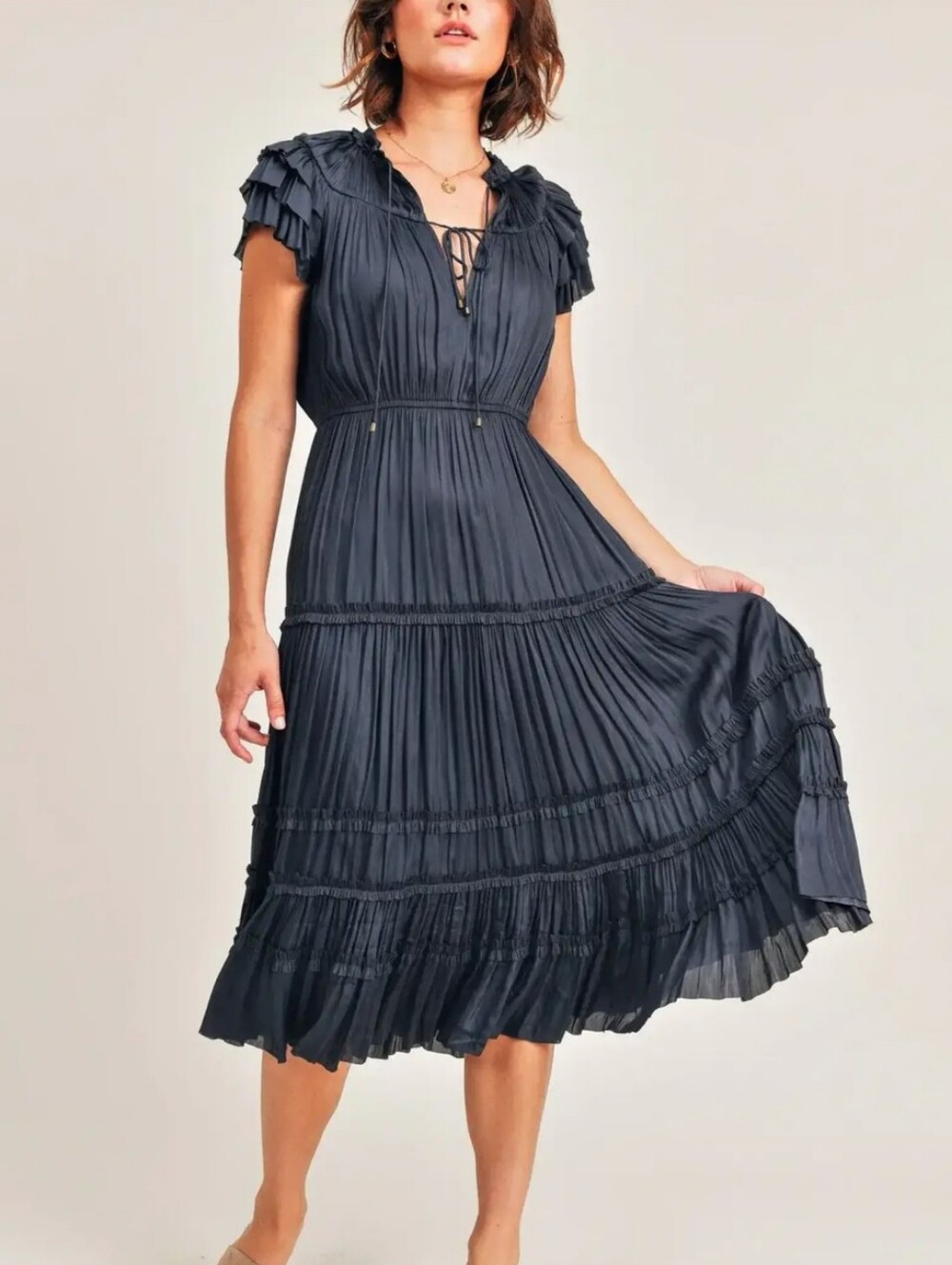 Reset by Jane Kianna Ruffle Midi Dress Y2K Cottagecore Girlhood Ruffles Boho